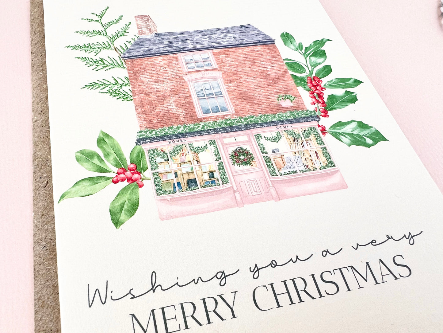 Personalised Book Shop Christmas Card