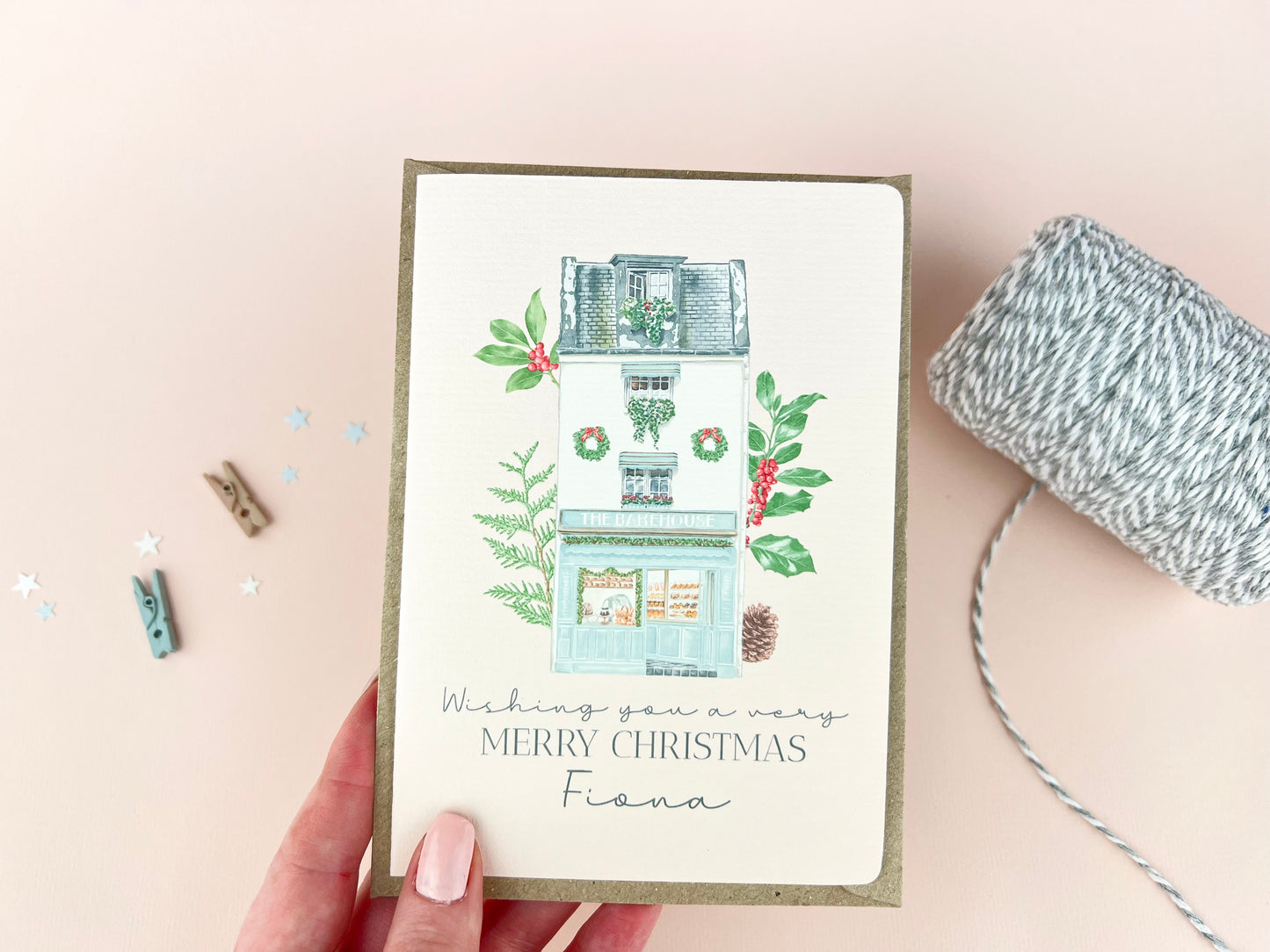 Personalised Bakery Shop Christmas Card