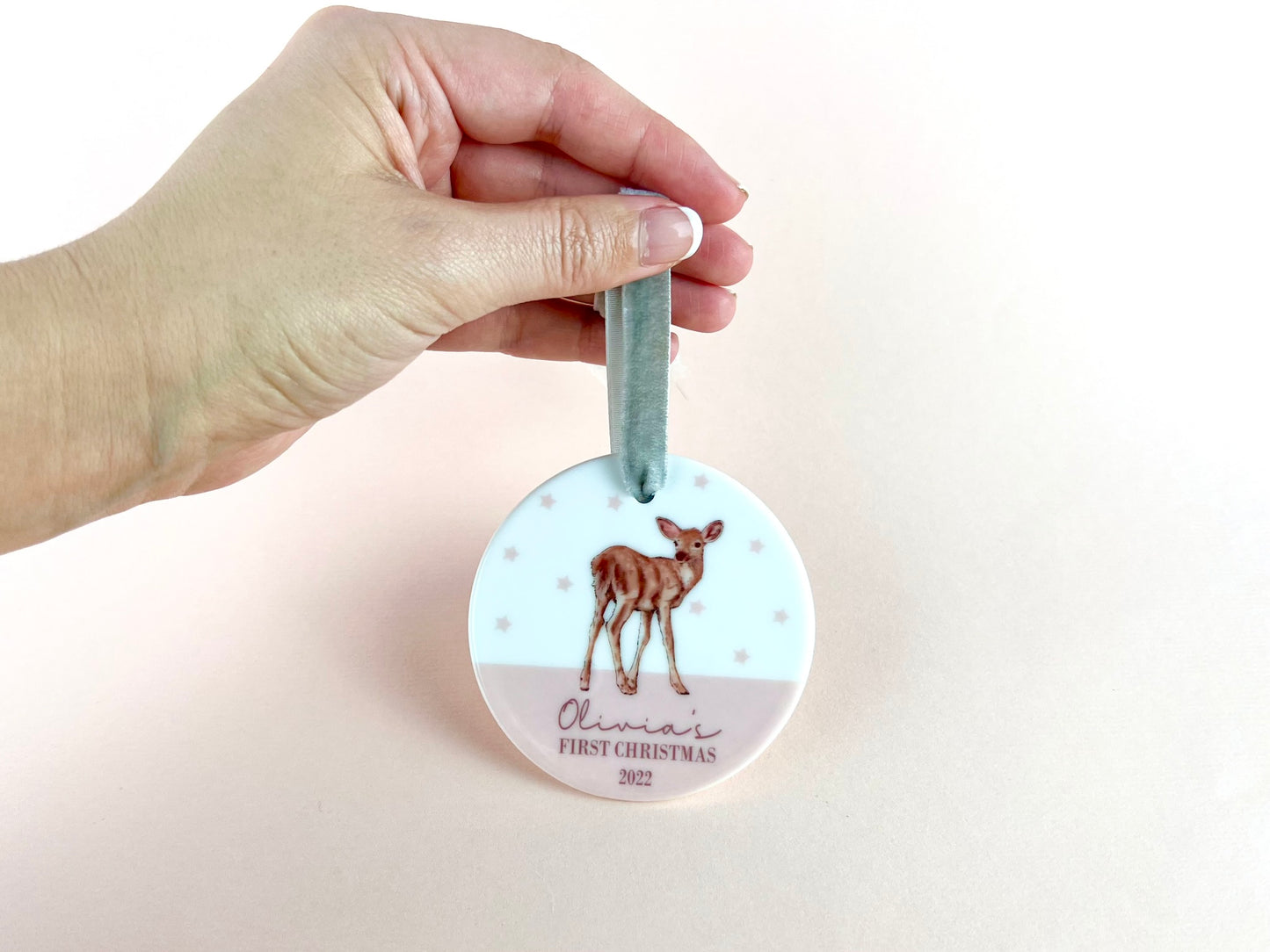 Personalised Name Baby Deer Bauble