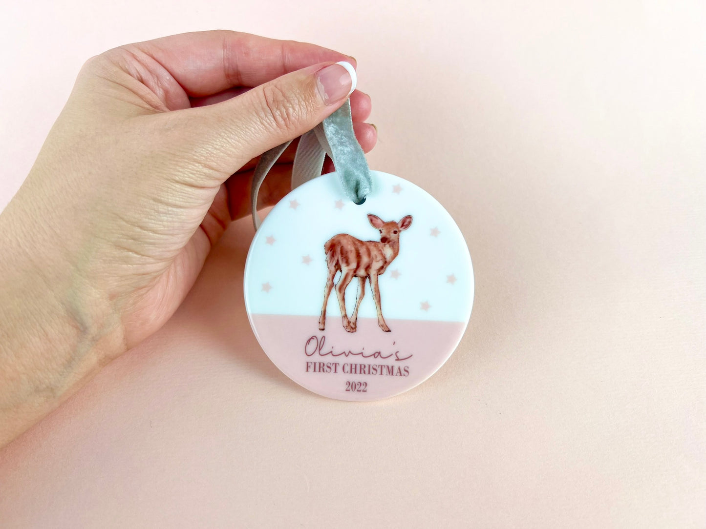 Personalised Name Baby Deer Bauble