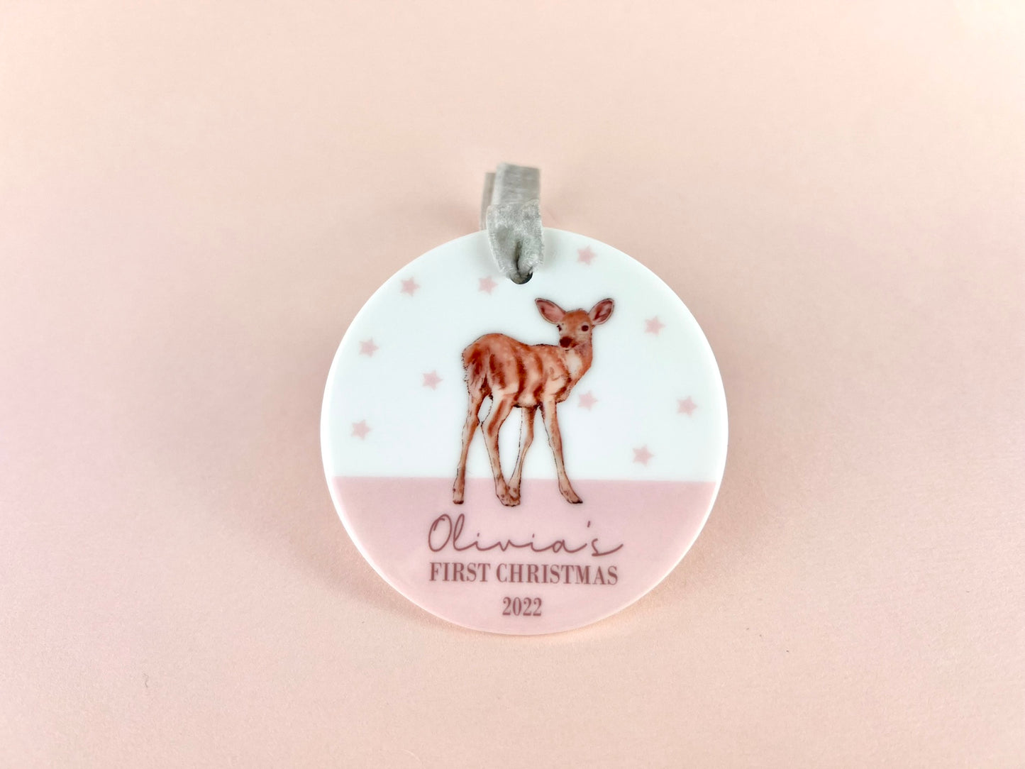 Personalised Name Baby Deer Bauble