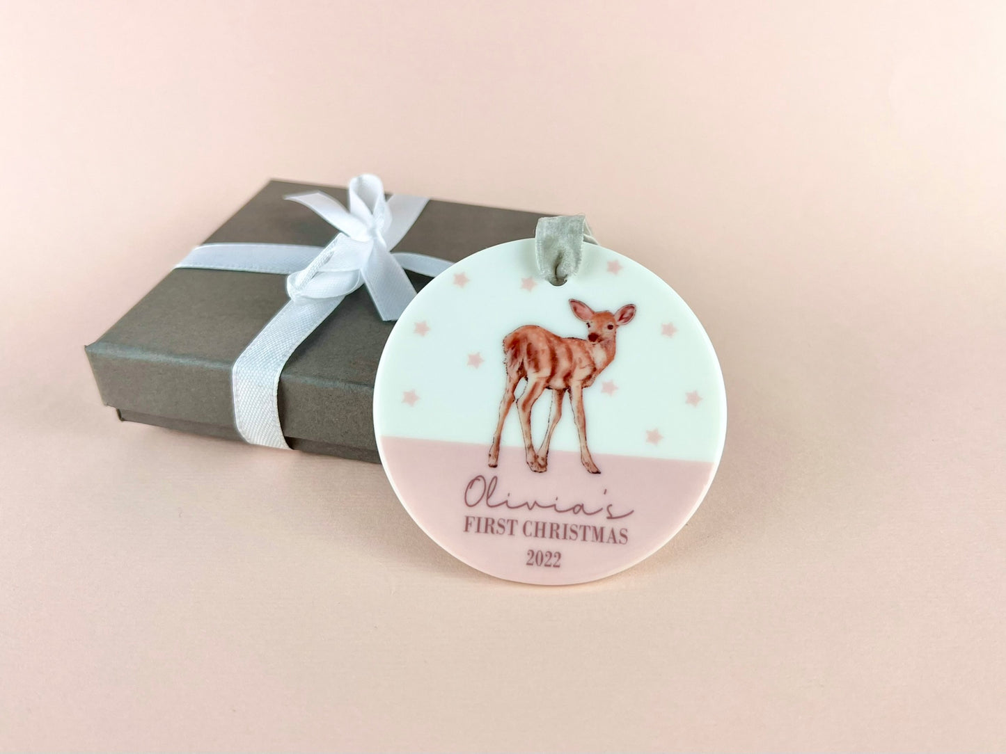 Personalised Name Baby Deer Bauble