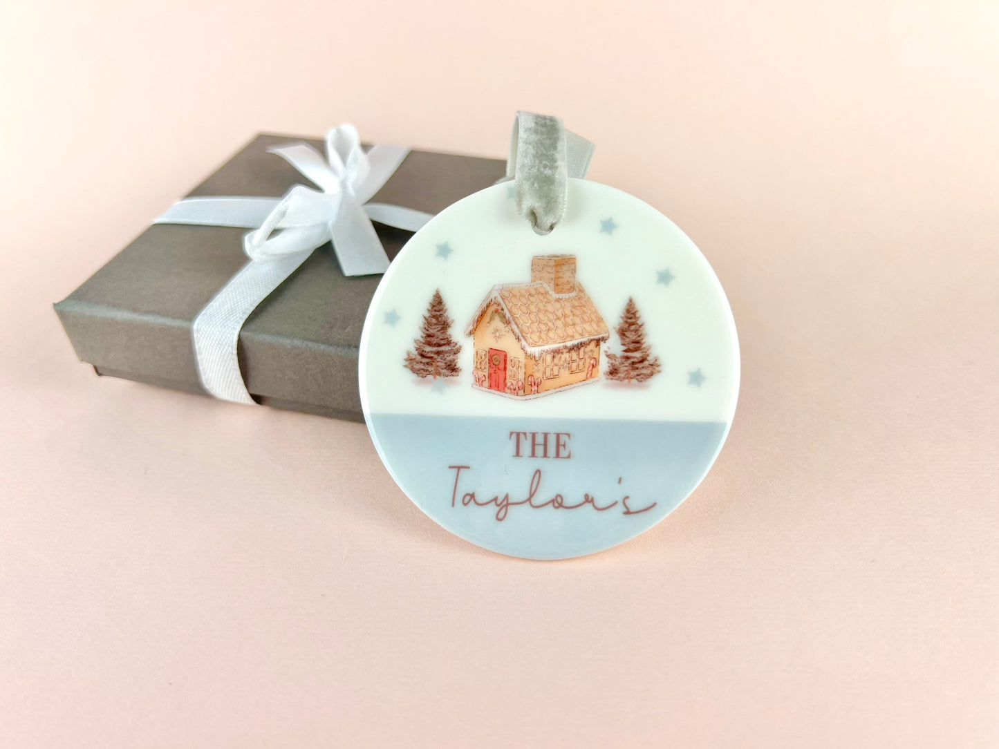 Personalised Gingerbread House Ceramic Bauble