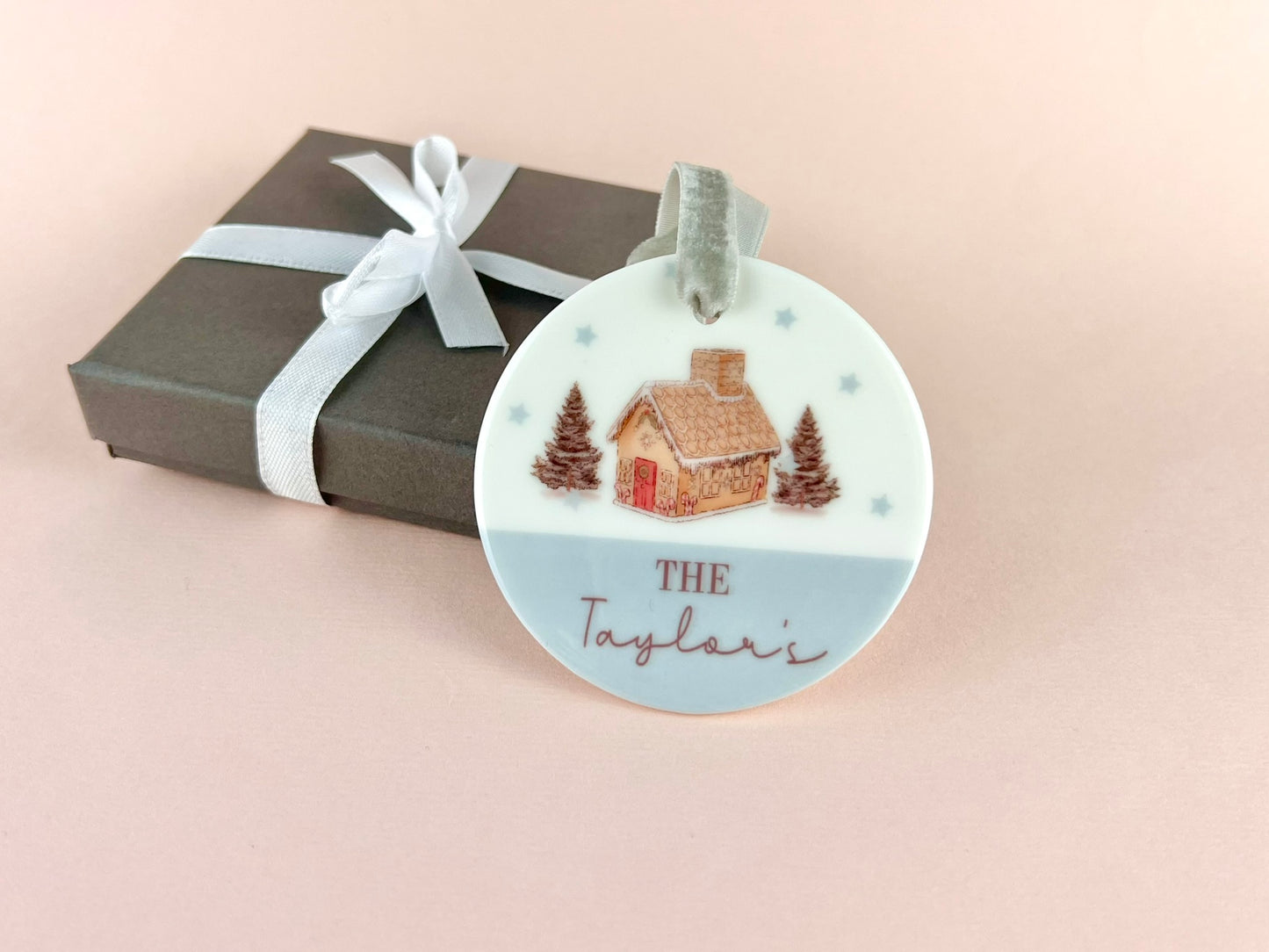 Personalised Gingerbread House Ceramic Bauble