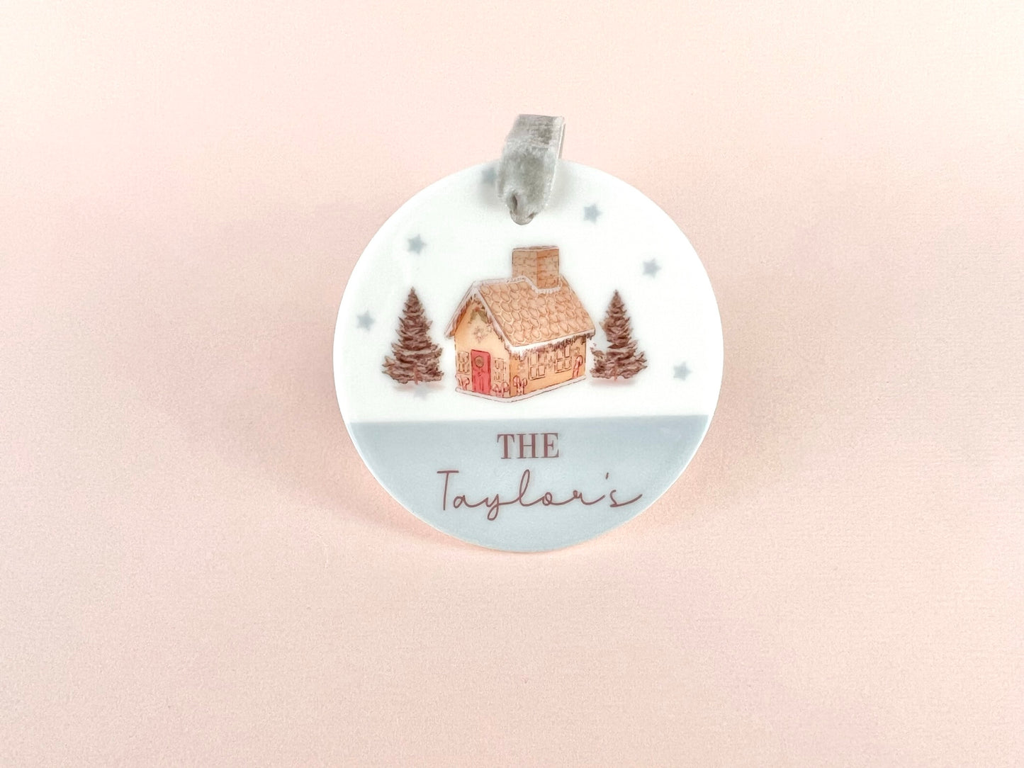 Personalised Gingerbread House Ceramic Bauble