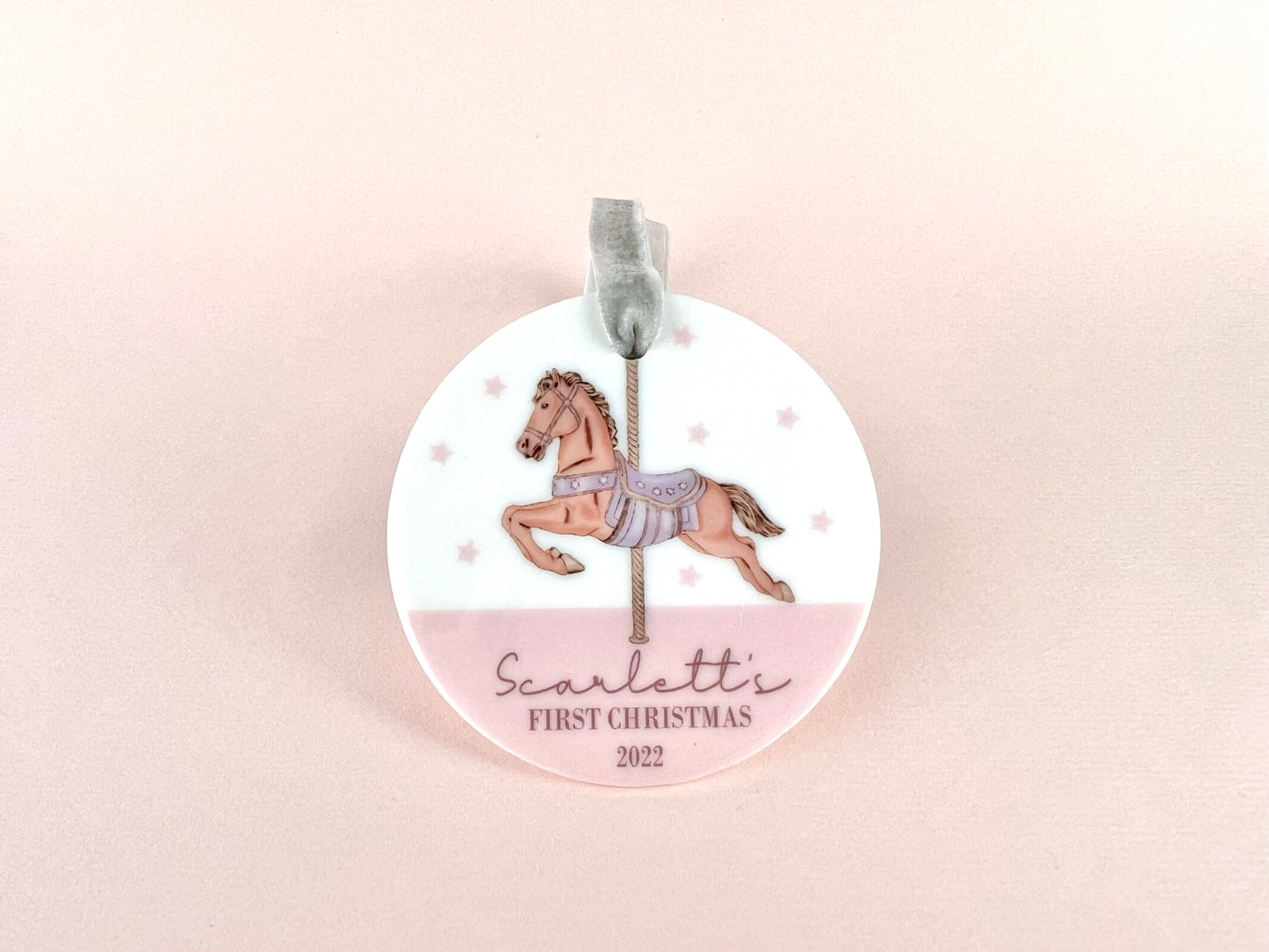 Personalised Name Carousel Horse Bauble