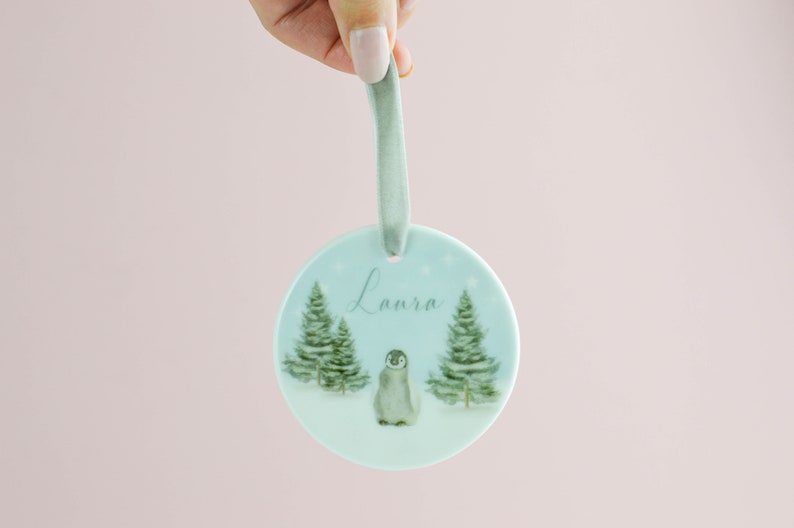 Personalised Name Penguin Bauble