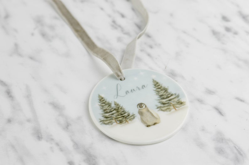 Personalised Name Penguin Bauble