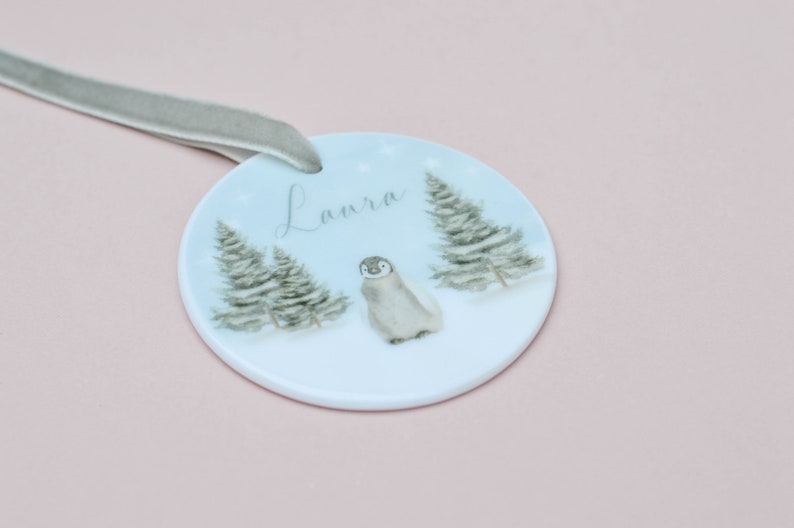 Personalised Name Penguin Bauble