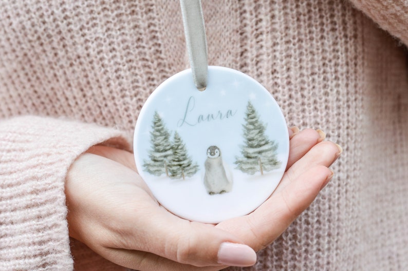 Personalised Name Penguin Bauble